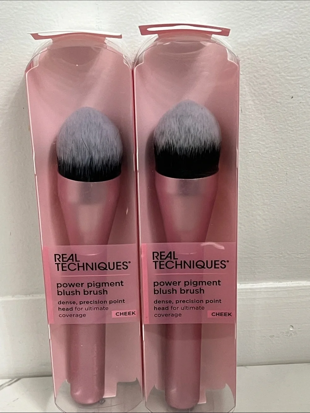 Real techniques power pigment blush brush lot of 2 pink
